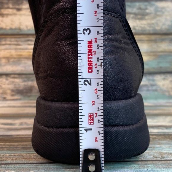 Clarks Cloudsteppers Womens Black Ankle Booties Size 5.5M Faux Fur Trim Pull On - Picture 10 of 12